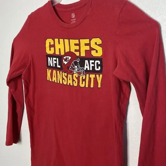 NFL Chiefs Red Ling Sleeves T Shirt Size XL - Picture 2 of 8